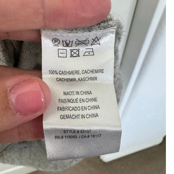 Minnie Rose Cashmere Oversized Zip Hoodie Gray One Size - Picture 6 of 7